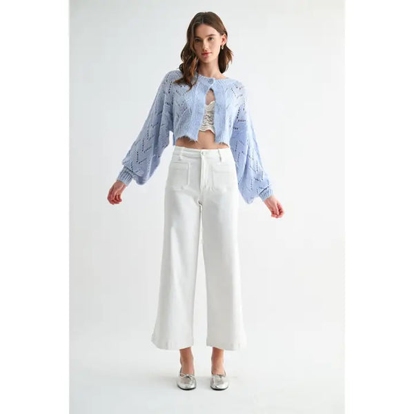 Mica high Rise Ankle Wide Leg Warm White
