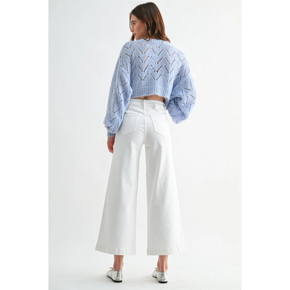 Mica high Rise Ankle Wide Leg Warm White