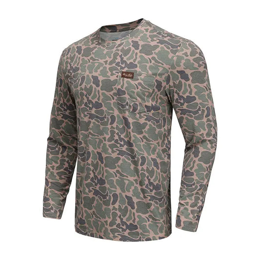 Honey Hole Drift Performance Crew- Long Sleeve- Duck Camo