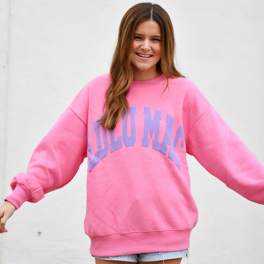 Lulu Mac Pink/Purple Puff: Pink/Purple Sweatshirt