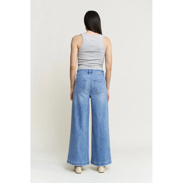Mica Denim Super High Ankle Wide Leg Blue Rock