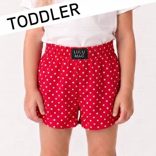Lulu Mac Red Mini Polka Dot TODDLER SHORTS
