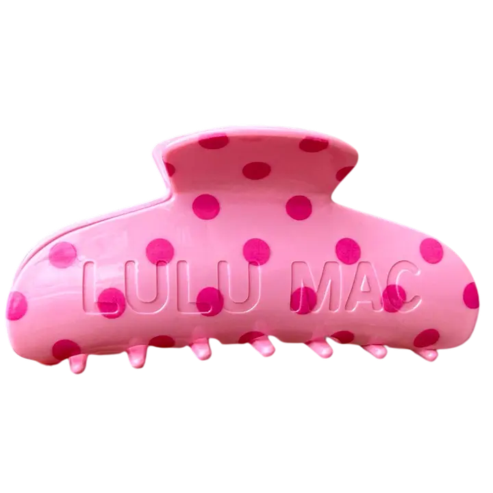 Lulu Mac Pink/Hot Pink Dot Hair Clip