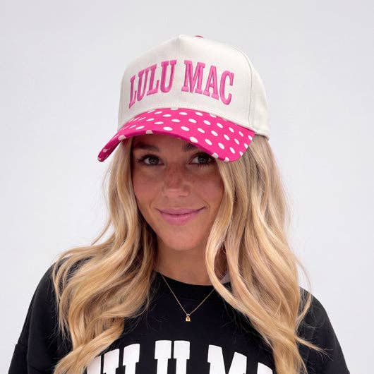 Lulu Mac  Hot Pink/White Dot Cap