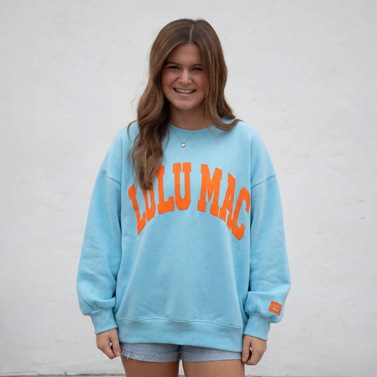Lulu Mac Blue/Orange Puff: Blue/Orange  Sweatshirt