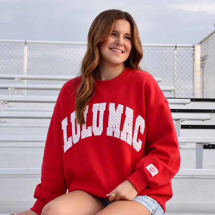Lulu Mac Red/White Polka Dot Sweatshirt