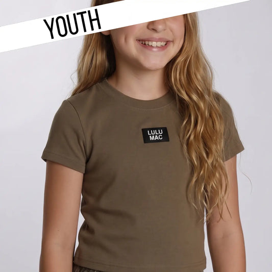 Lulu Mac Youth Dark Olive Baby Doll T-Shirt