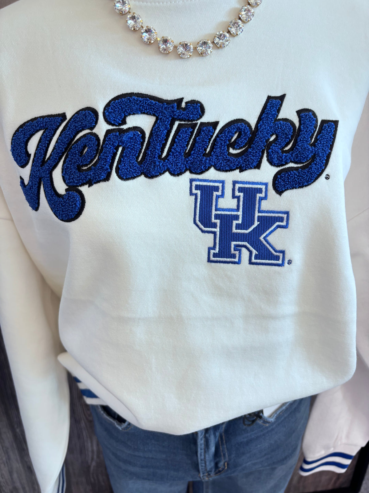 Pressbox ivory fleece Kentucky sweatshirt
