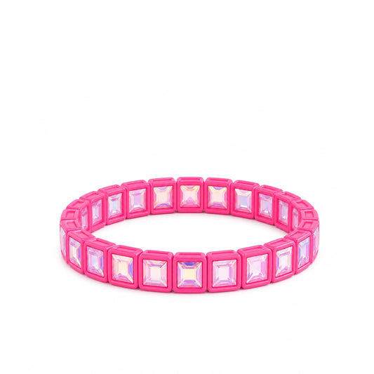 Lulu Mac Bubblegum Pink Rhinestone Bracelet