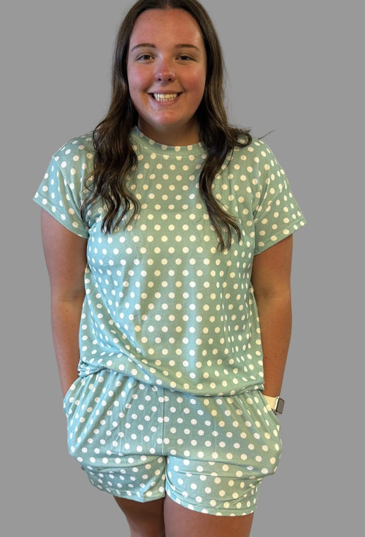 Mint to Be polka dot set