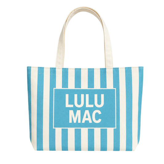 Lulu Mac Canvas Blue with White Stripes Tote Bag