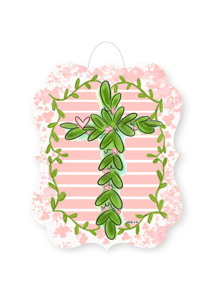 Pretty Pink Cross Door Hanger