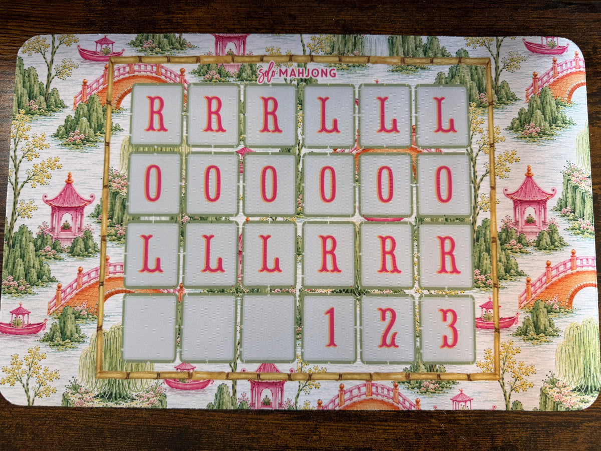 Pagoda Pink solo mahjong mat