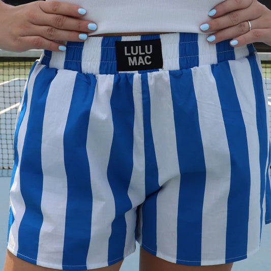 Lulu Mac Royal Blue stripe Darby boxer shorts