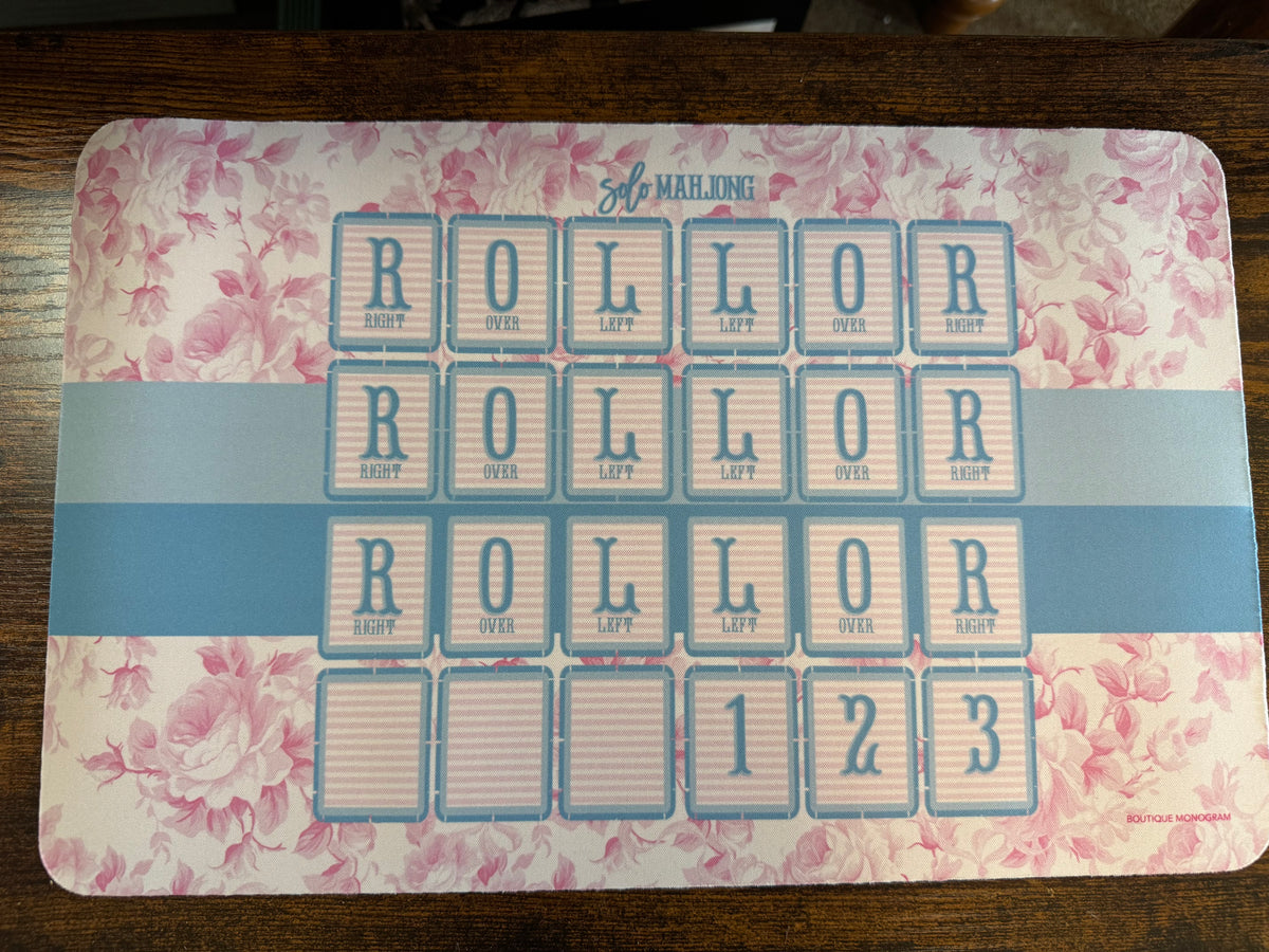 Blue Ribbon Rose solo mahjong mat
