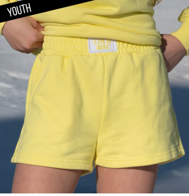 Lulu Mac Yellow youth terry cloth short