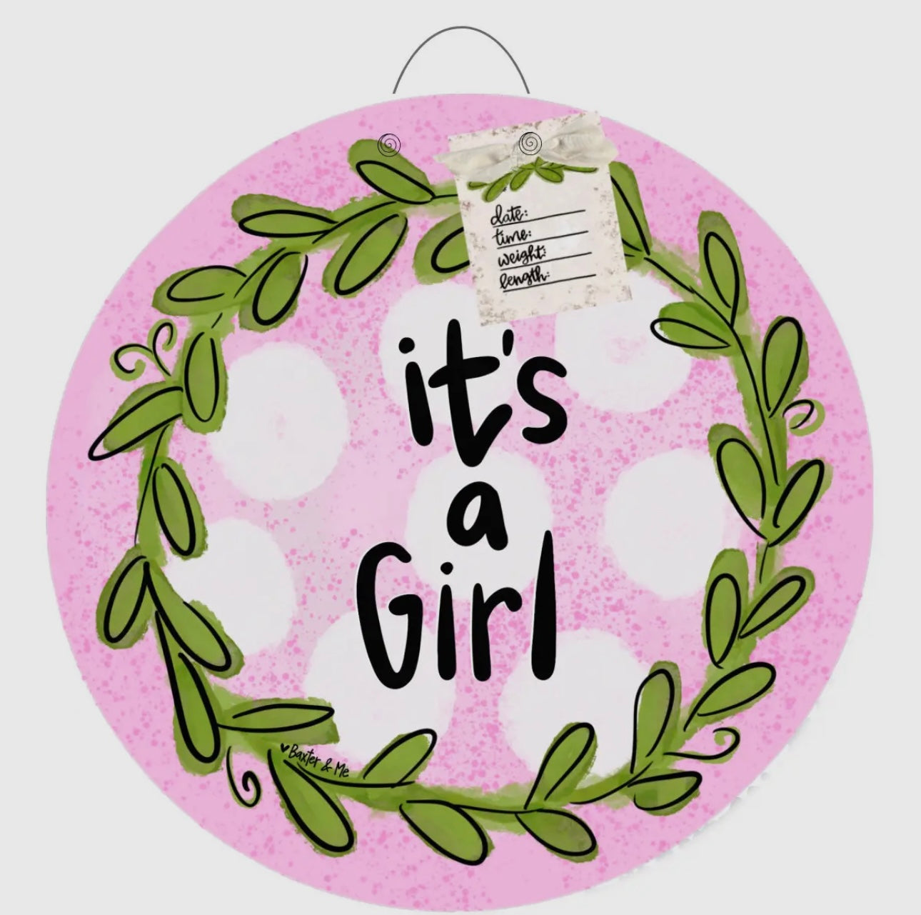 Doorhanger - It’s a Girl Doorhanger w/tag