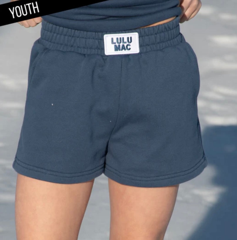 Lulu Mac navy youth terry cloth short