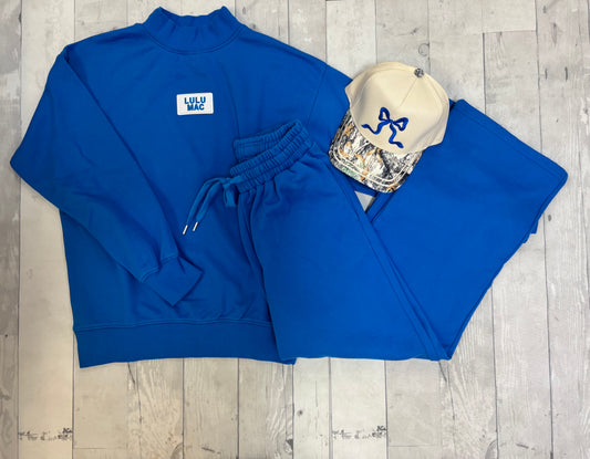 Lulu Mac bright blue mock neck top