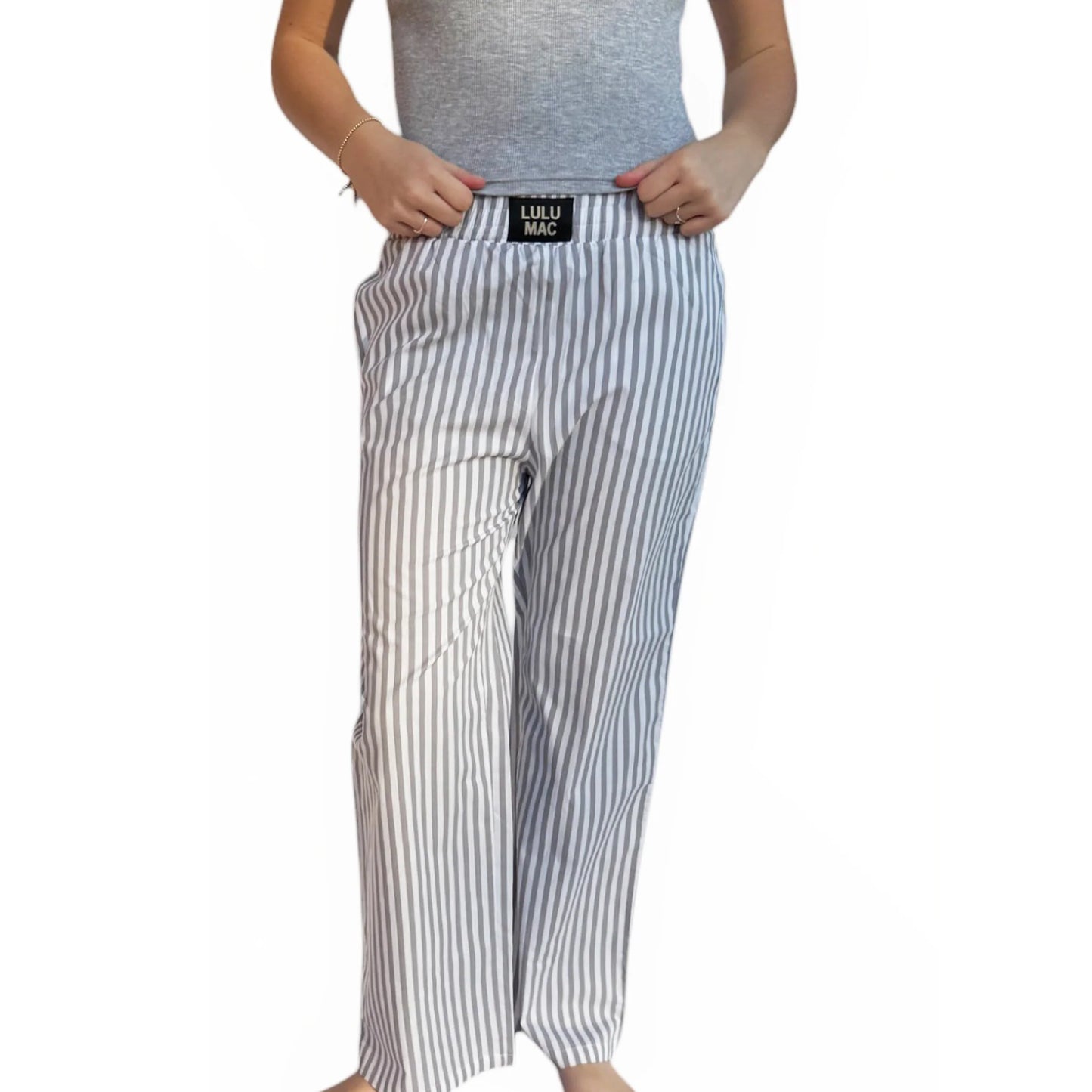 Lulu Mac gray striped pants