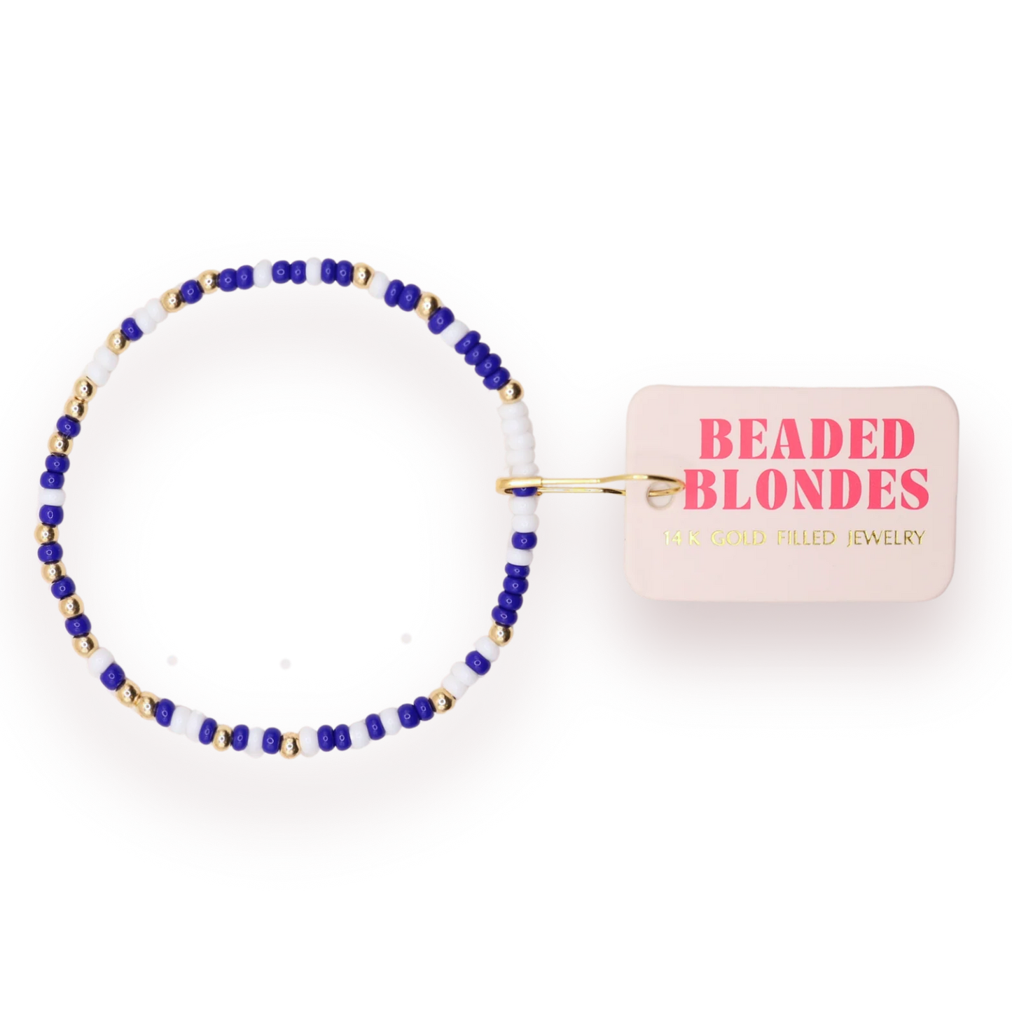 Beaded Blondes Cobalt Blue & White Game Day Sprinkle Bracelet