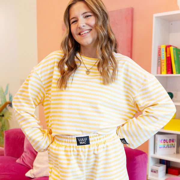 Lulu Mac yellow & white long sleeve top