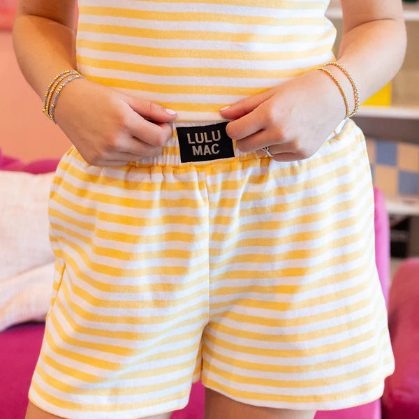 Lulu Mac yellow & white stripe knit short