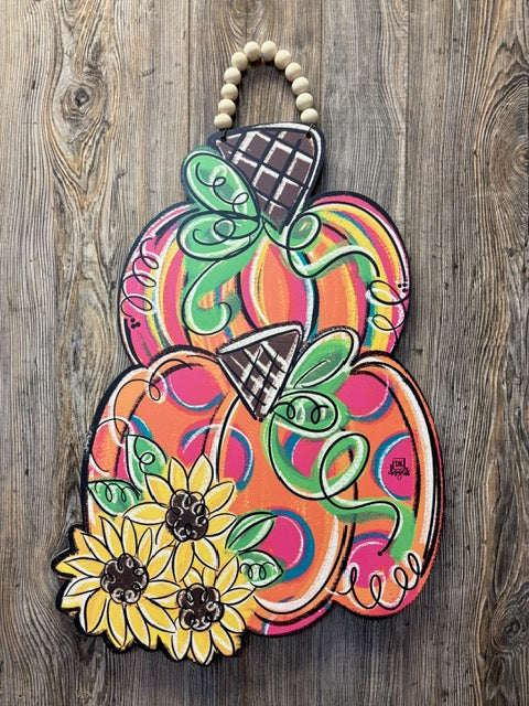 Sunflower Pumpkin Door Hanger