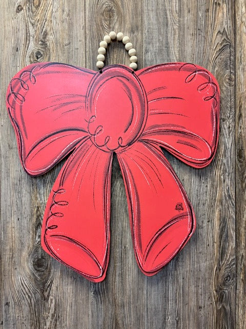 Red Bow Door Hanger