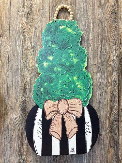 Mocha Topiary Door Hanger