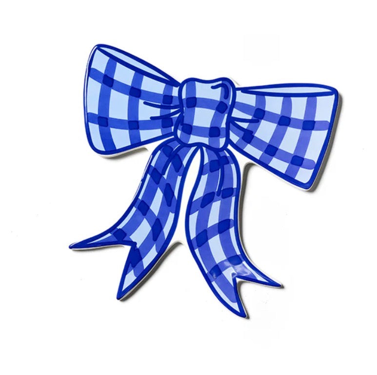 Happy Everything Blue Gingham Bow Attachment