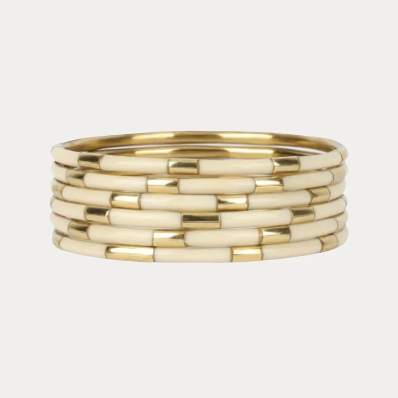 Blue White Enamel Veda Bangles Set of 6