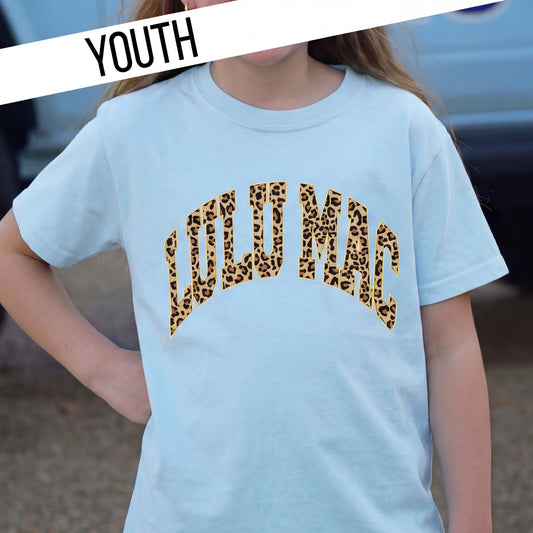 Lulu Mac Youth Light blue leopard tee