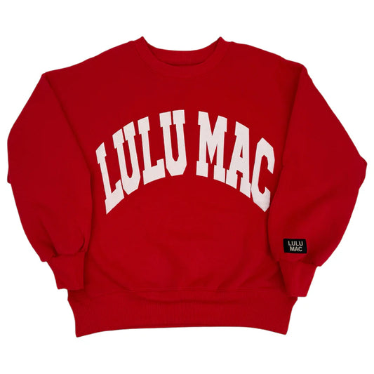Lulu Mac red with white puff
