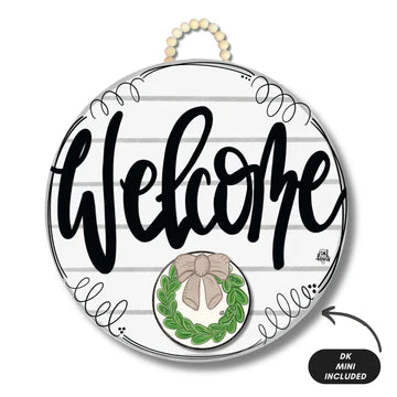 White Welcome Door Hanger (mini attachment not included)
