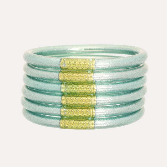 BuDhaGirl Mint All Weather Bangles® (Set of 6) - Serenity Prayer