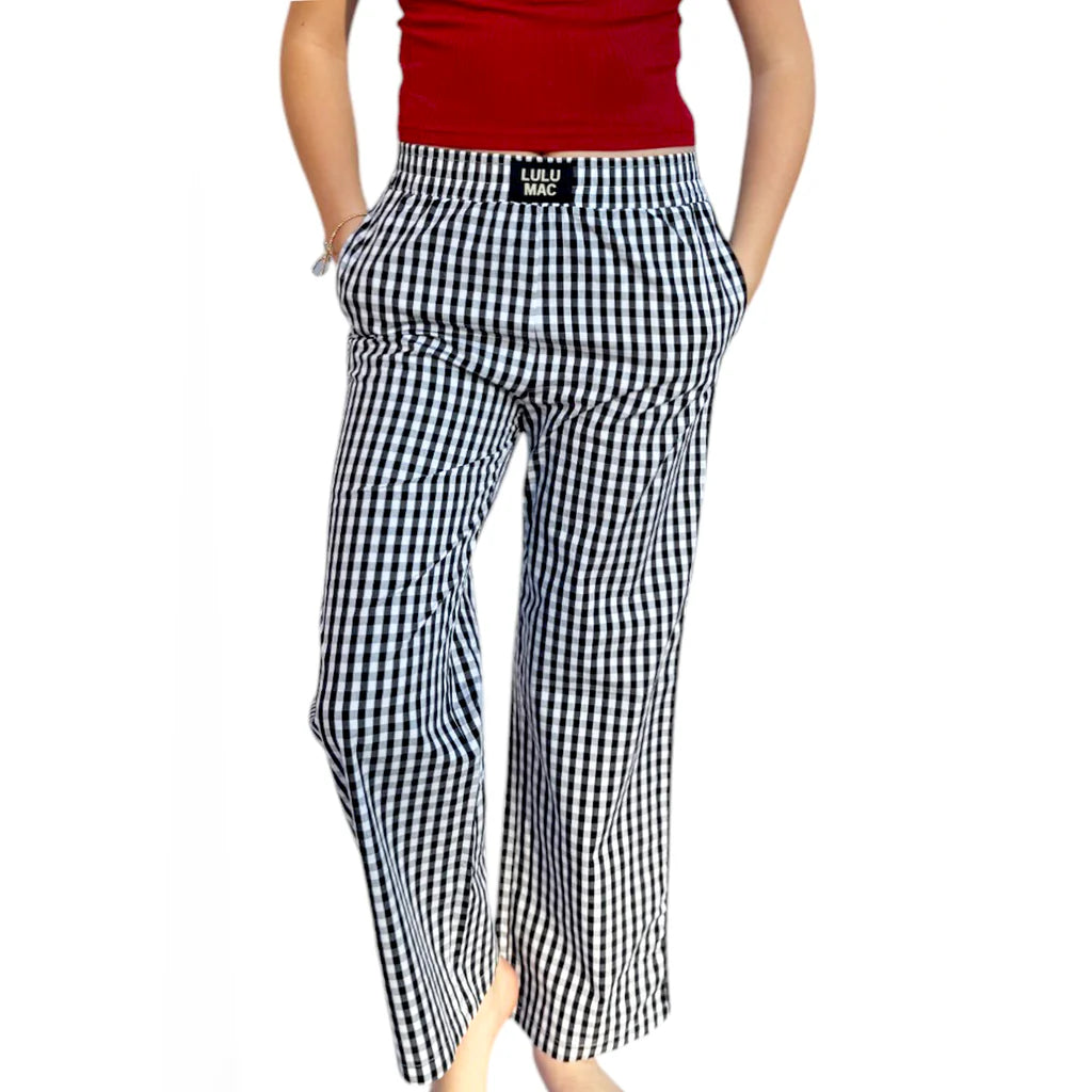 Lulu Mac Navy Gingham Pants