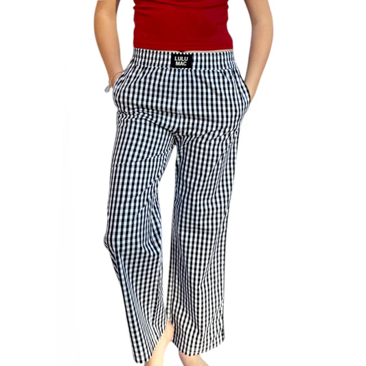 Lulu Mac Navy Gingham Pants