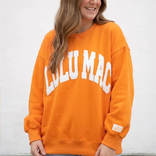 Lulu Mac Orange with White Puff Sweatshirt