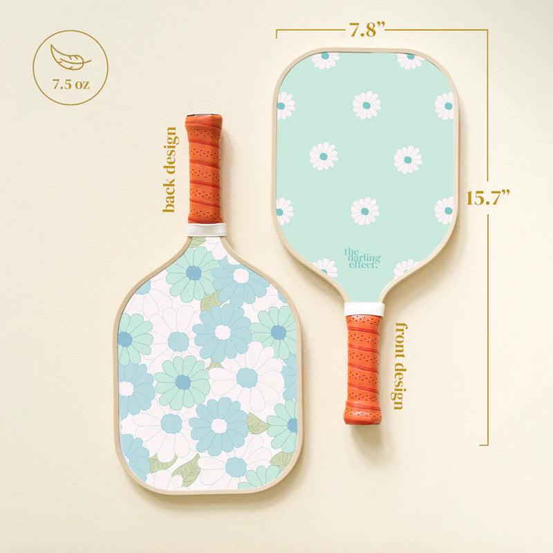 The Darling Effect Daisy Craze Aqua Pickleball Paddles