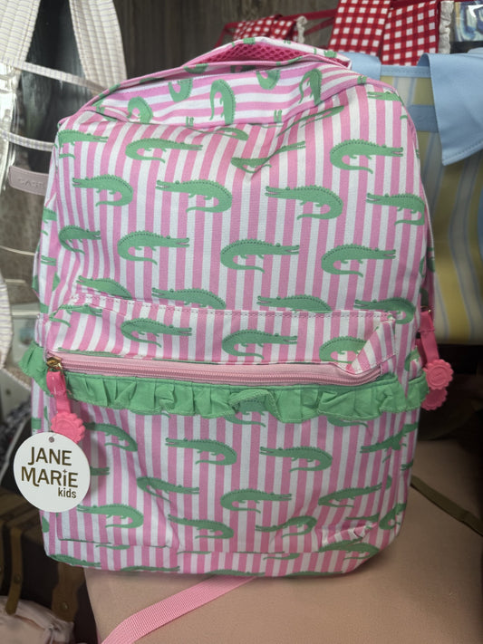 Jane Marie Backpack-pink alligator