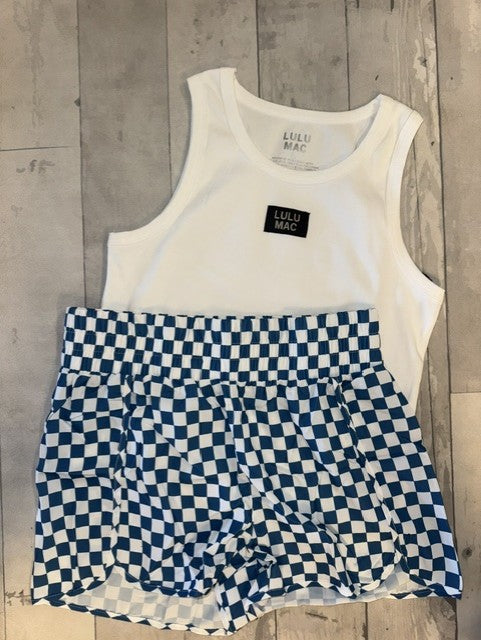 Checkmate Cutie Blue Check Shorts