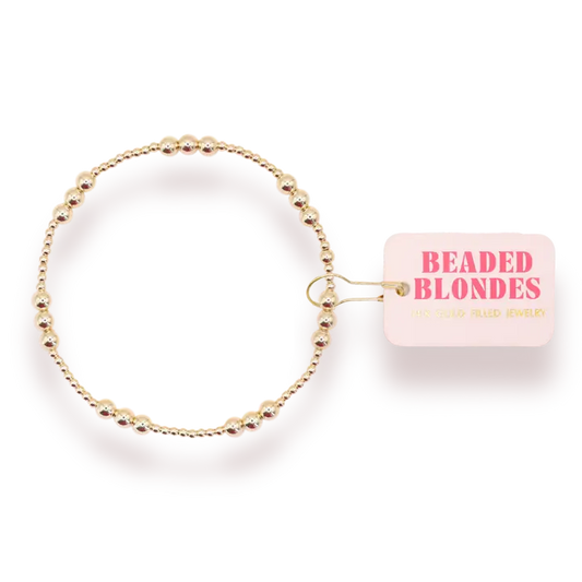 Beaded Blondes ILY Bracelet in Gold