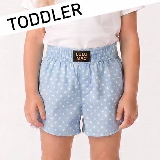 Lul Mac Light Blue Mini Polka Dot TODDLER SHORT