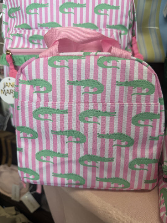Jane Marie lunchbox-pink alligator