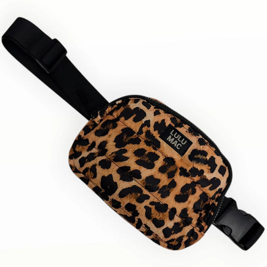 Lulu Mac puffer leopard belt bag