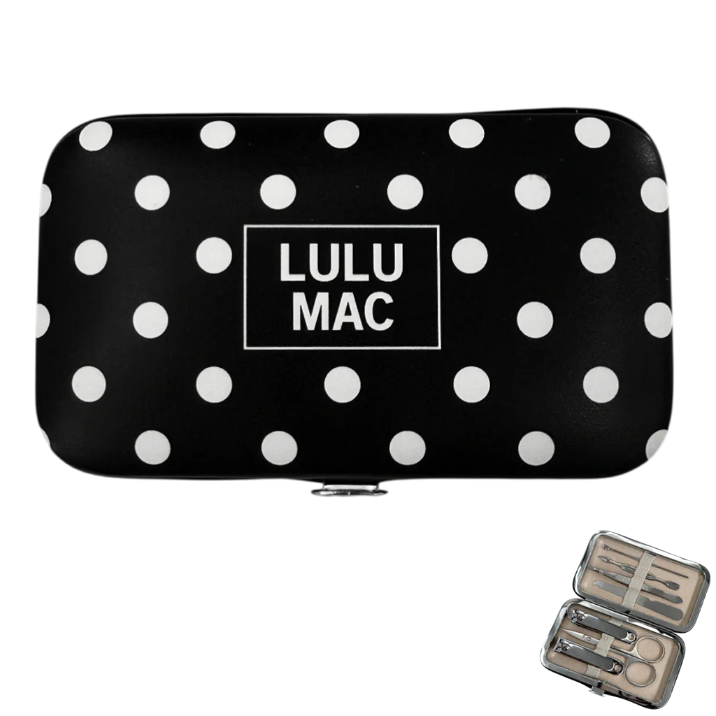 Lulu Mac manicure set black with white dot