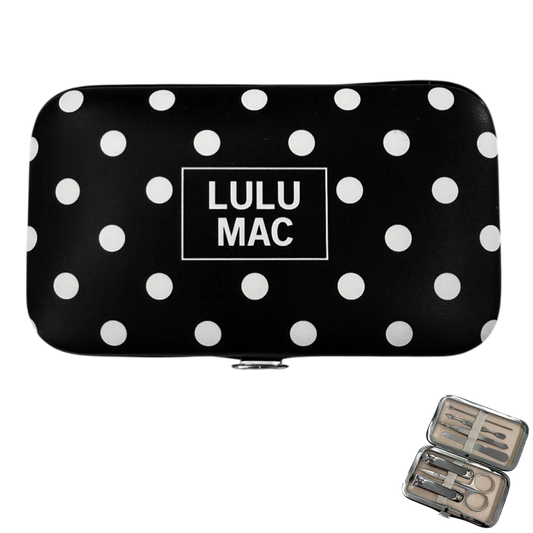 Lulu Mac manicure set black with white dot
