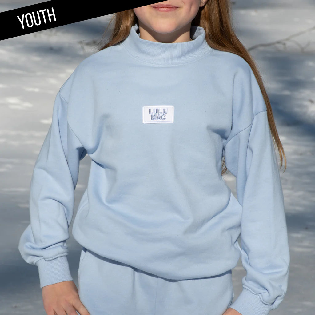 Lulu Mac Light Blue Mock Neck Youth