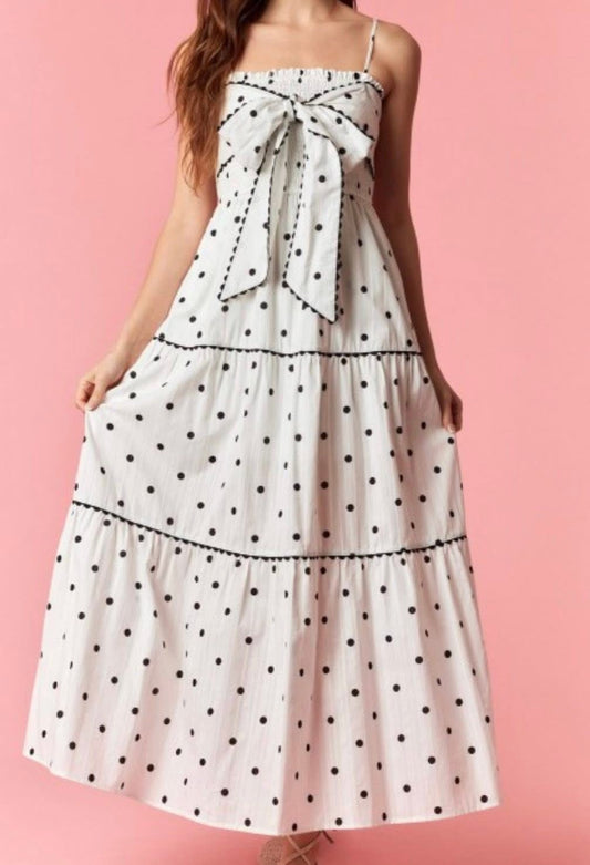 Cream with black polka dots dress